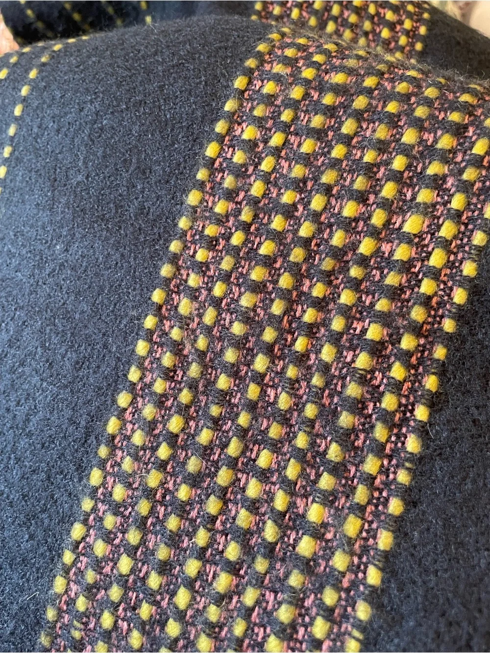 Marine Layer Oversized Blanket Scarf Black Chartreuse Woven Fringe Wrap  28x80